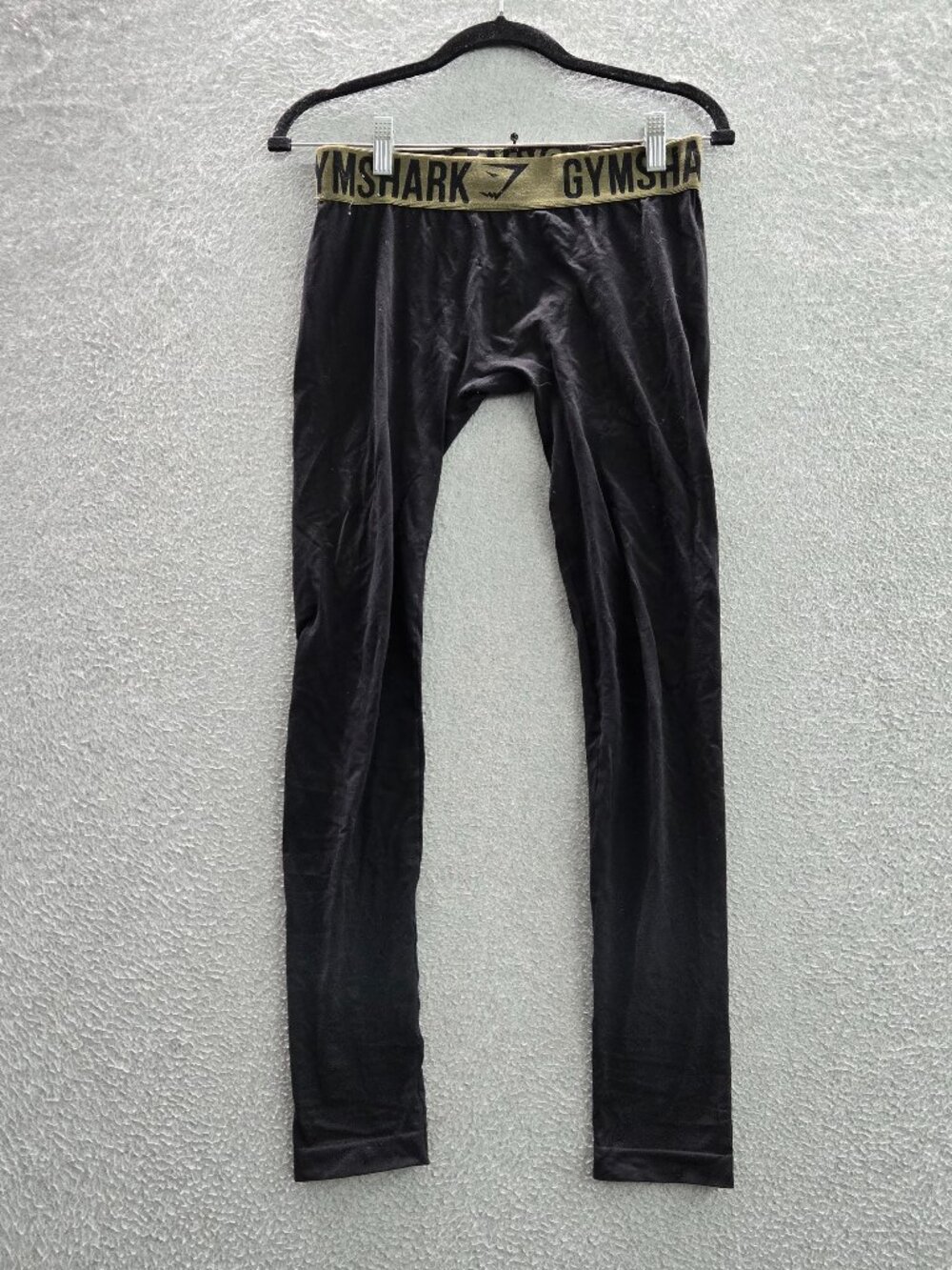 Gymshark Women Activewear Pants Medium Black Leggings Logo Low Rise 27"‎ Inseam